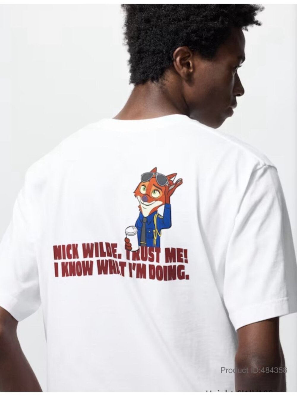 Uniqlo Disney Nick Wilde White NWOT  ZOOTROPOLIS UT Graphic T-Shirt Sz Small